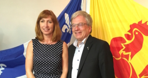 Pascale Delcomminette, Administratrice générale de Wallonie Bruxelles-International et le Dr Rémi Quirion, Scientifique en chef du Québec.