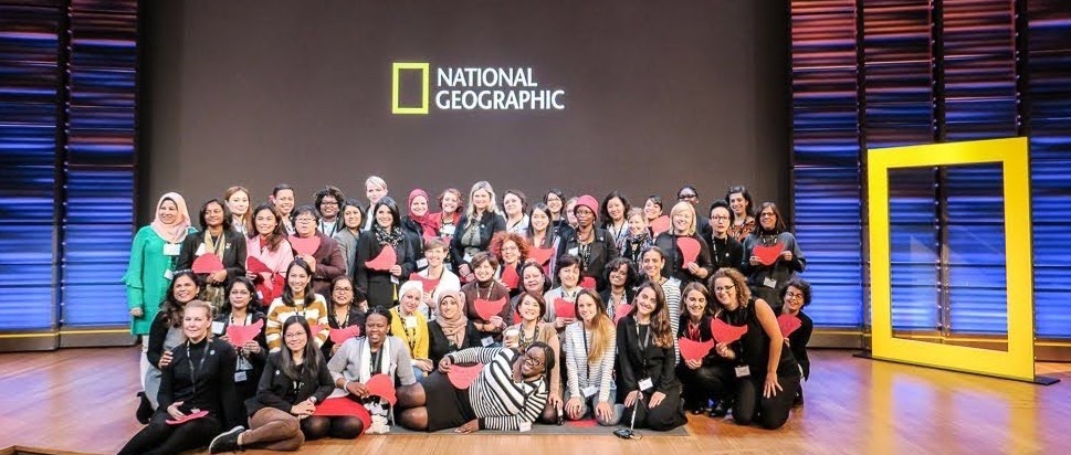 Les participantes au programme 2018 « Hidden no more: advancing women in STEM fields », en visite au siège de la National Geographic Society.