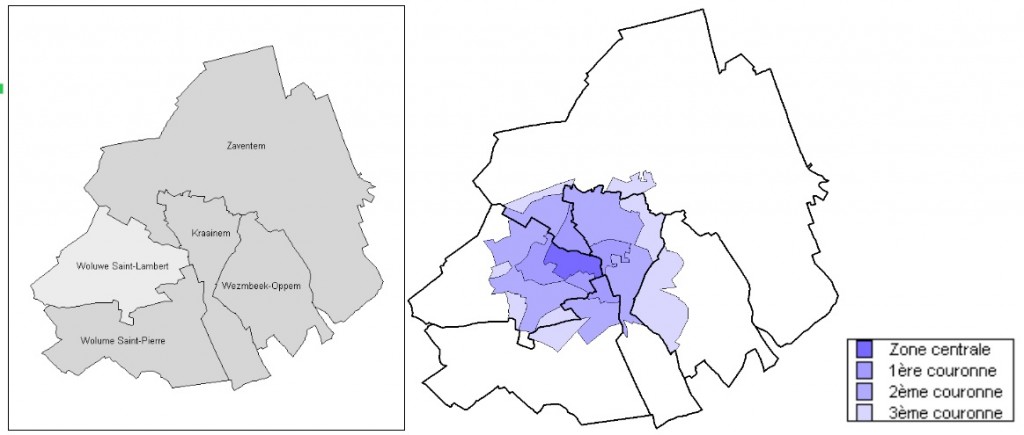 Zones d'influence de l'UCL/Woluwe sur la démographie locale