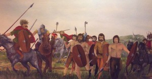 Les « farouches » guerriers gaulois et leur Carnyx. (Musée des Celtes, Libramont)