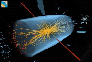 Exemple de détection de la signature d'un boson de Brout-Englert-Higgs dans l'expérience CMS. © CERN
