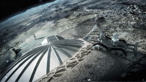 Un village international et fédérateur sur la Lune, construit par des robots. © ESA/Foster (Cliquer pour agrandir)