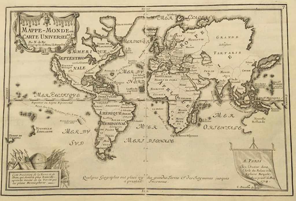Une "Mappe Monde" de 1714 : un voyage dans le temps autant que dans l'espace.