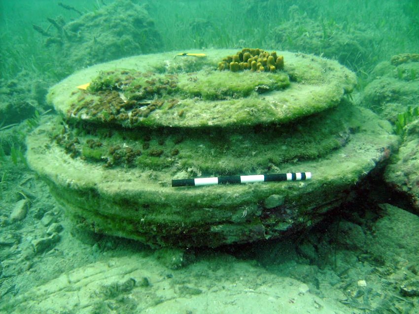 Les structures sous-marines étudiées ressemblent à des socles de colonnes. ©D.R.
