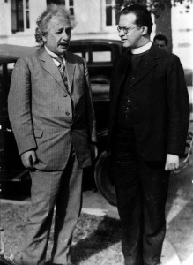 Rencontre entre Einstein et Lemaître, à Pasadena (Californie), en 1933. © Archives UCL (Cliquer pour agrandir)