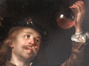 « Le docteur » (détail) vers 1659. Huile sur toile de Van Staveren. Musée de Lakenhal, Leyde.