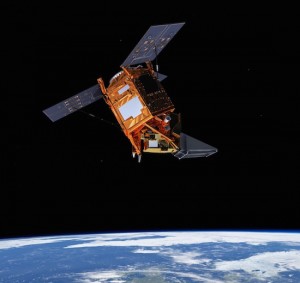 Tropomi en orbite à bord de Sentinel-5P, dessin d'artiste. © ESA (Cliquer pour agrandir)