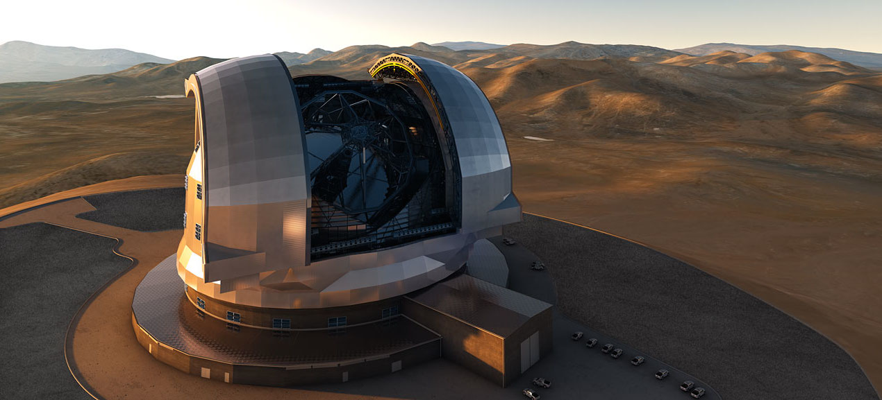 Le télescope "extrêmement grand" européen, EELT, sera implanté dans le désert d'Atacama au Chili. © ESO