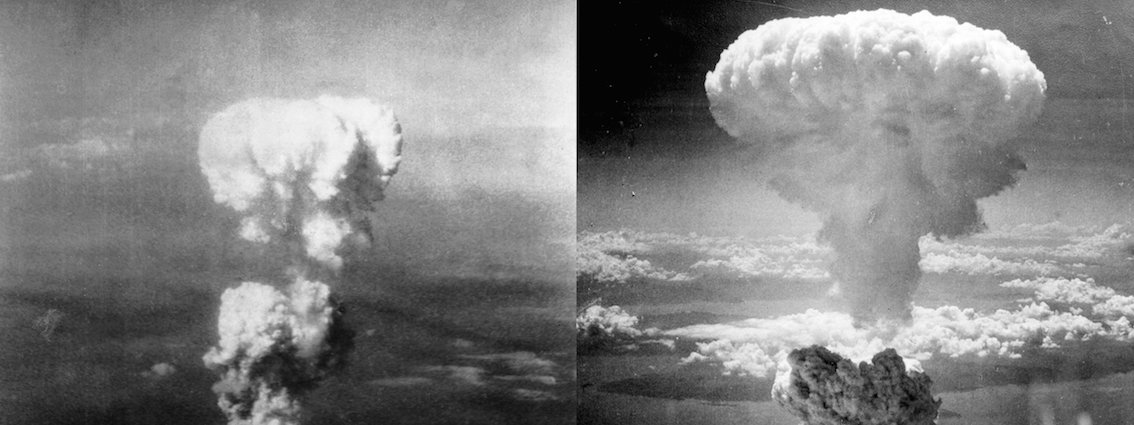 Champignons atomiques sur Hiroshima et Nagasaki.