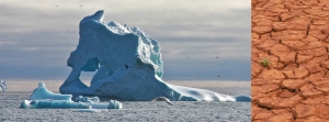 Iceberg flottant à proximité des côtes de Qeqertarsuaq, île de Disko au Groenland et sécheresse au Sahel. © Romain Schlappy et D. Rechner