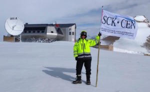 Le Dr Baatout, (SCK-CEN), était cette année à la Station polaire belge antarctique.