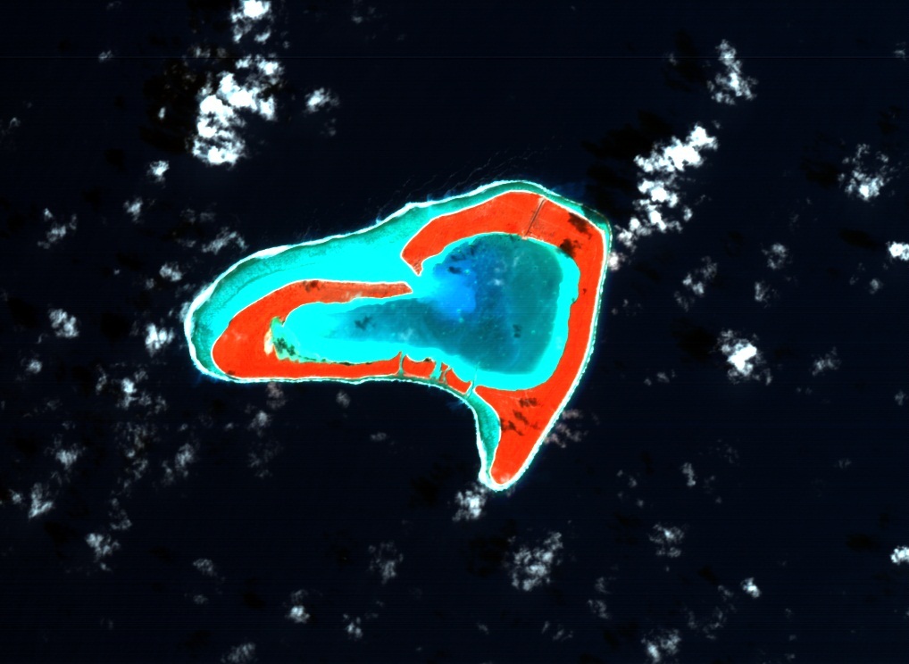 Ile Tupai, dans le Pacifique, vue par Proba-1 © ESA
