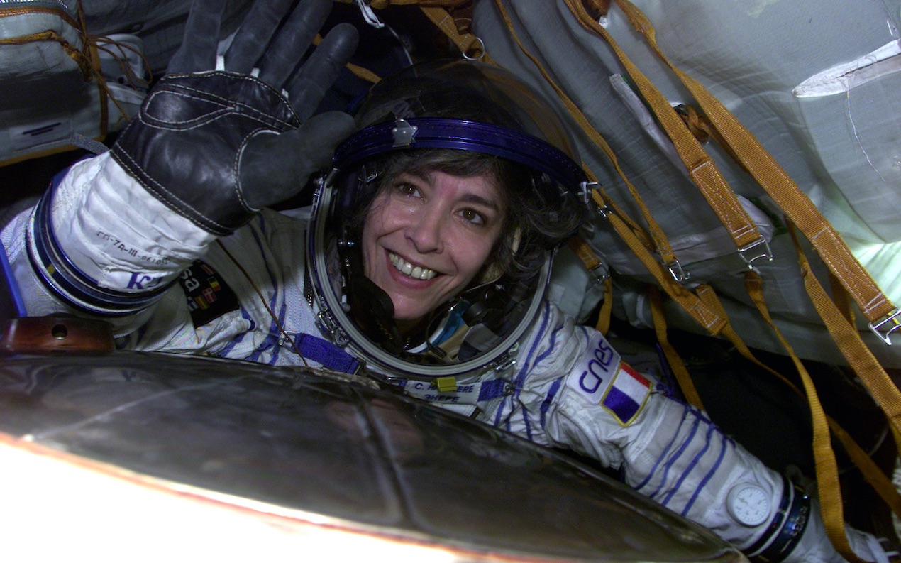 Claudie Haigneré, lors de sa seconde mission spatiale, en 2001, à bord de l'ISS. © ESA/Cnes