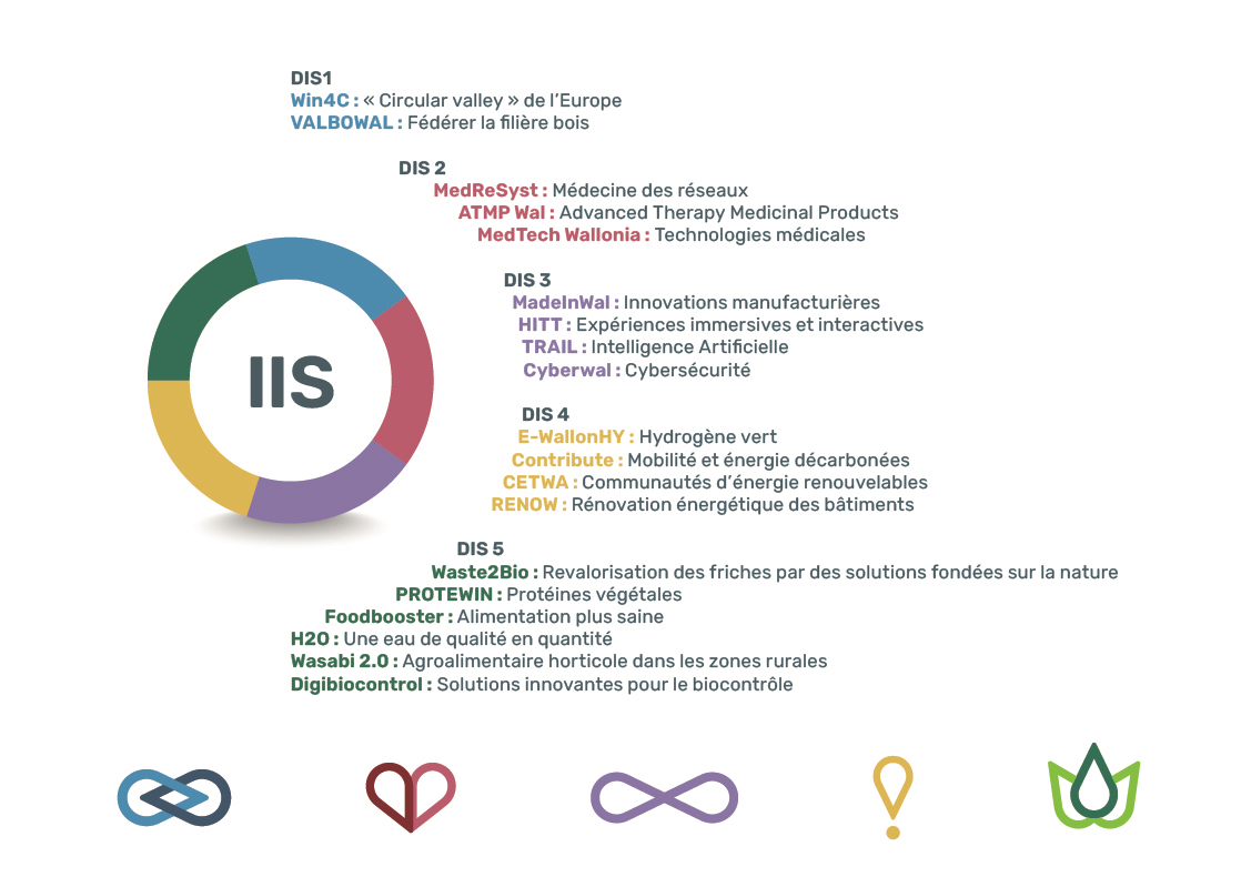 Les 19 IIS wallonnes © SPW