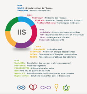 Les 19 IIS wallonnes © Région Wallonne 